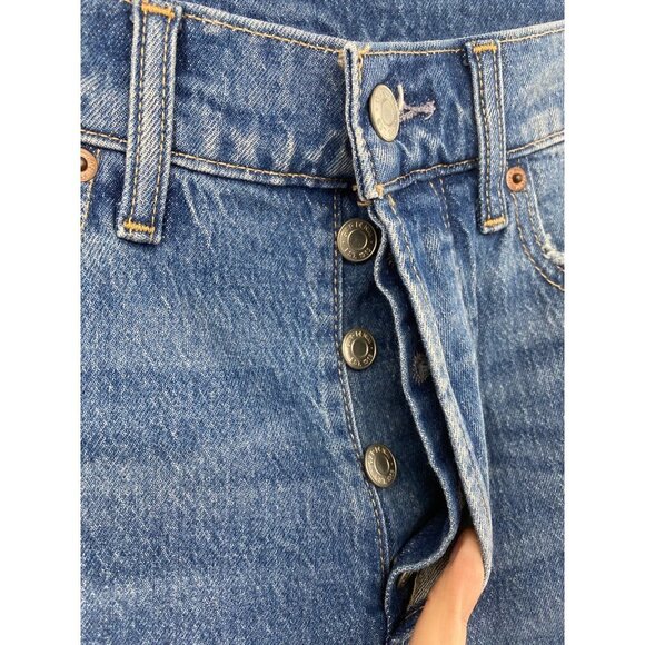 Gap Denim Cheeky Straight High Rise Jeans Womens 27/4T Distressed Button Fly - Picture 4 of 7
